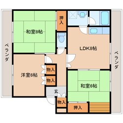 天理駅 徒歩4分 3階の物件間取画像